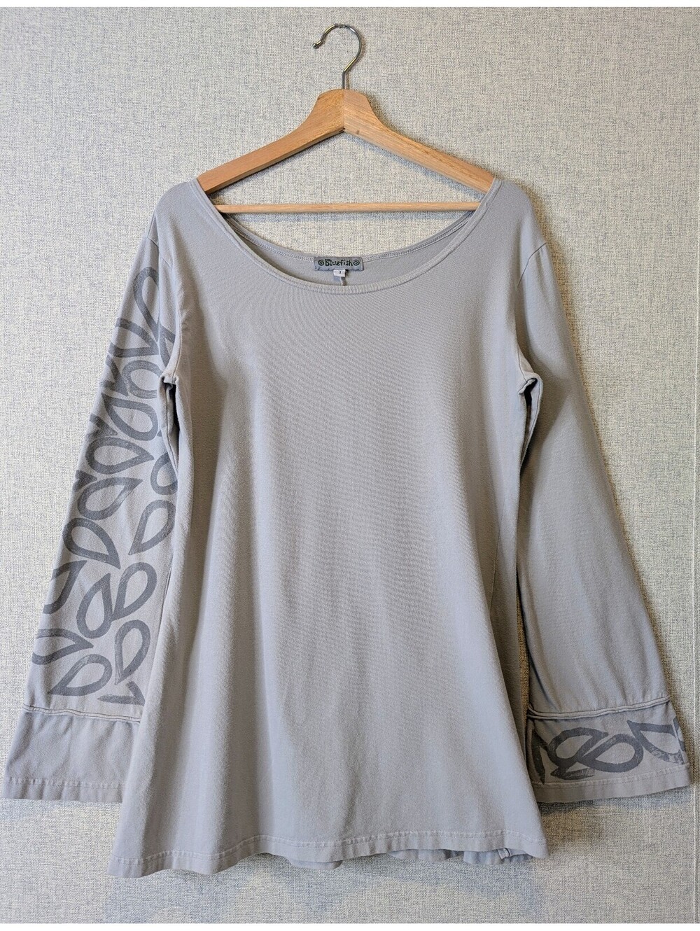 Blue Fish organic cotton block printed bell sleeve tunic top